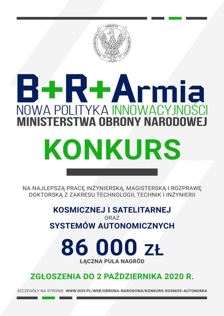 Plakat konkursowy Nowa Polityka Innowacyjności Ministerstwa Obrony Narodowej