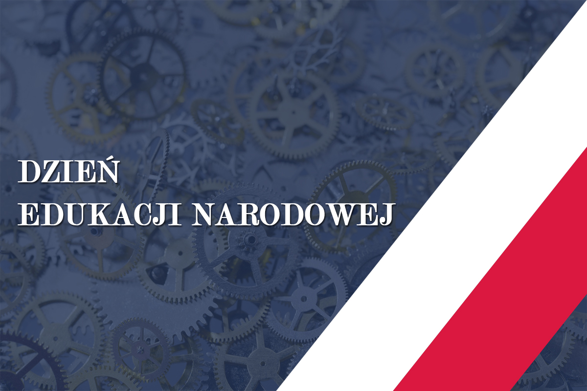 Flaga Polski, napis Dzień Edukacji Narodowej