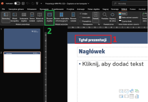 edycja tytułu prezentacji