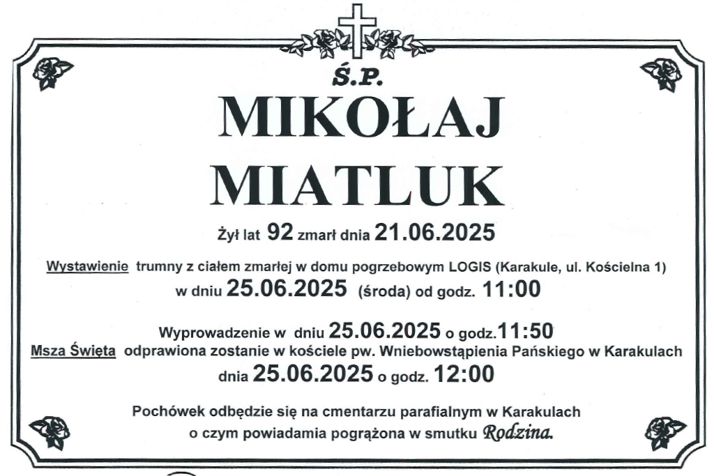 zmarł prof. Mikołaj Miatluk